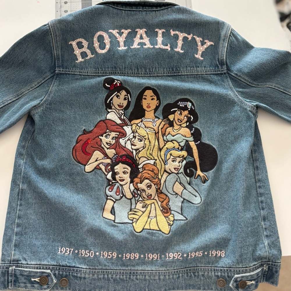 *Swarovski* Crystal Disney Princess Cakeworthy Custom Denim Jacket NWOT Small